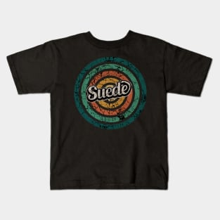 Suede // Retro Circle Crack Vintage Kids T-Shirt